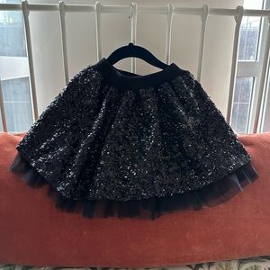 Kids Black Sequin Skirt Lined (barely worn!)